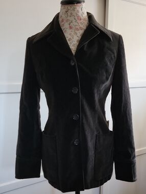 Banana Republic Classic Women's Brown VELVET Button-Front Jacket